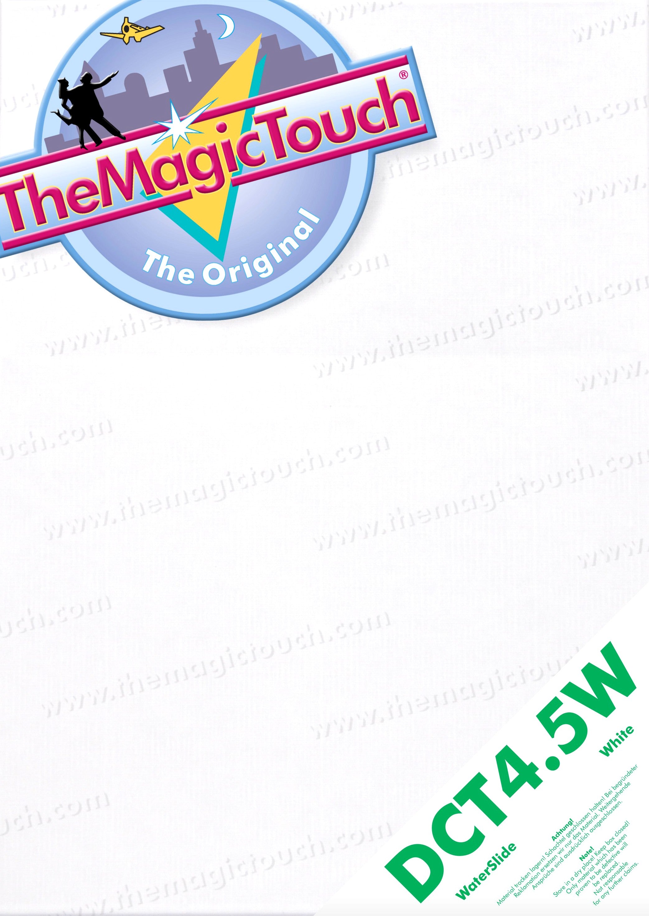 TheMagicTouch DCT 4.5 W – Carta Transfer Decalcomania per superfici irregolari scure o colorate