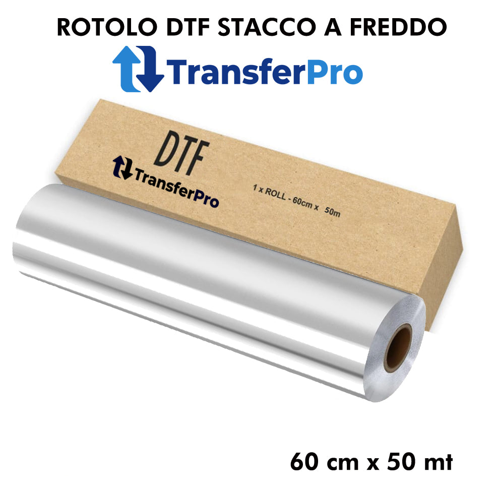 Film Foil ARGENTO DTF TransferPro Stacco a freddo cm 60 x 50 Mt