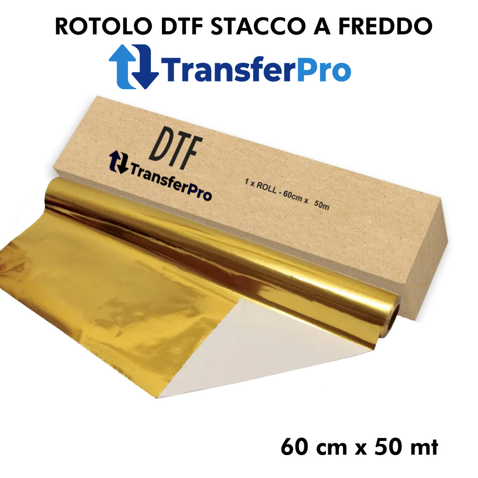 Film Foil ORO DTF TransferPro Stacco a freddo cm 60 x 50 Mt
