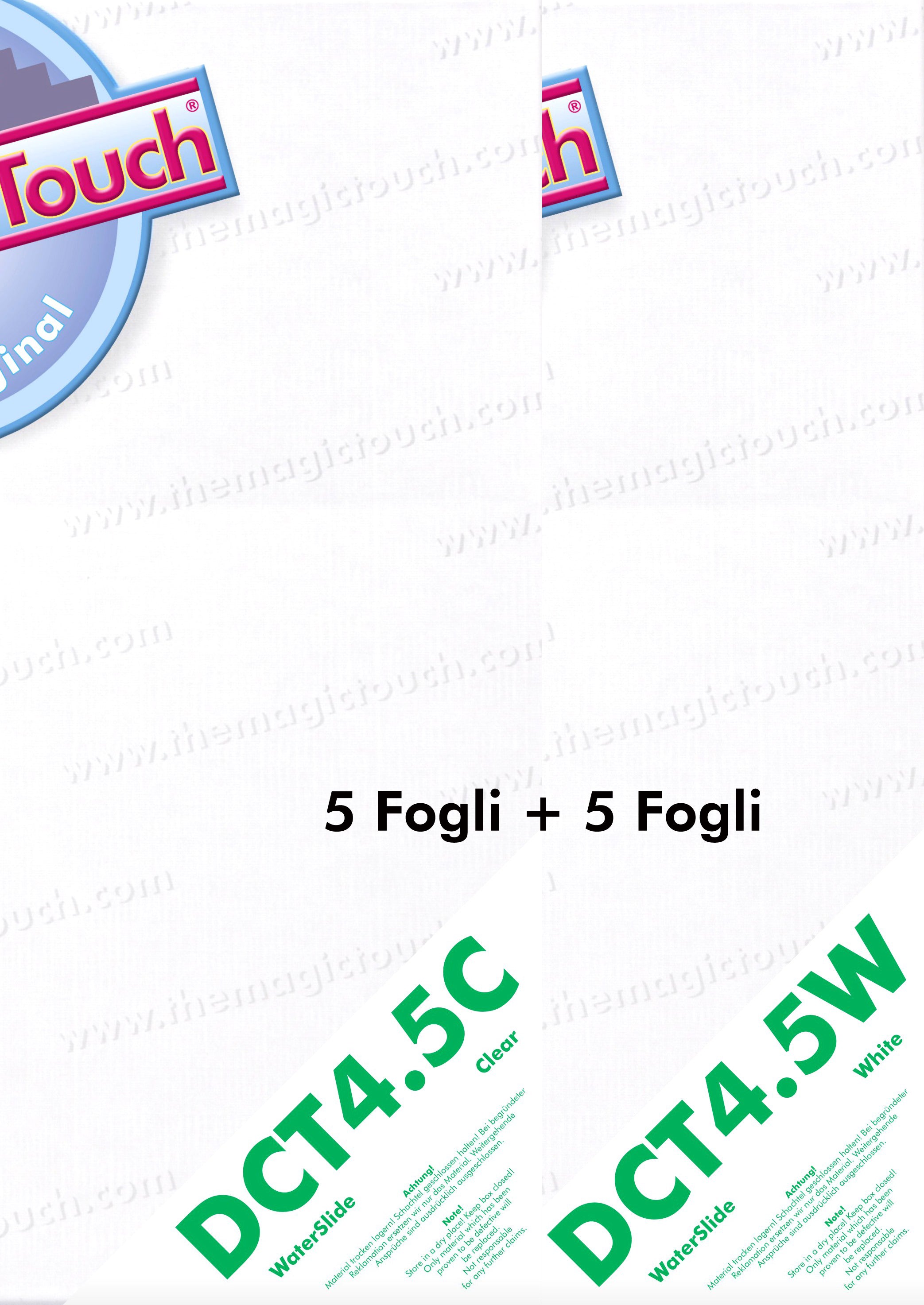 TheMagicTouch DCT 4.5 C+W – Carta Transfer Decalcomania mini confezione